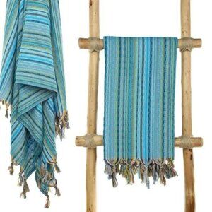Sand Free Bohemian Turquoise 100% Turkish Cotton Beach Bath Towel - Citi…